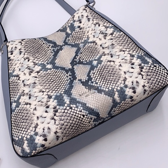 Leila Snake Embossed Medium Triple
Compartment Shoulder Bag Muted Blue
Multi - Picture 12 of 15